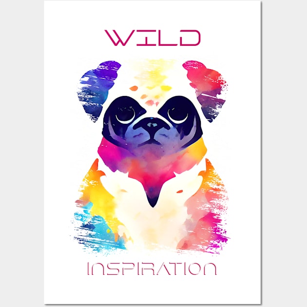 Pug Dog Wild Nature Animal Colors Art Painting Wall Art by Cubebox